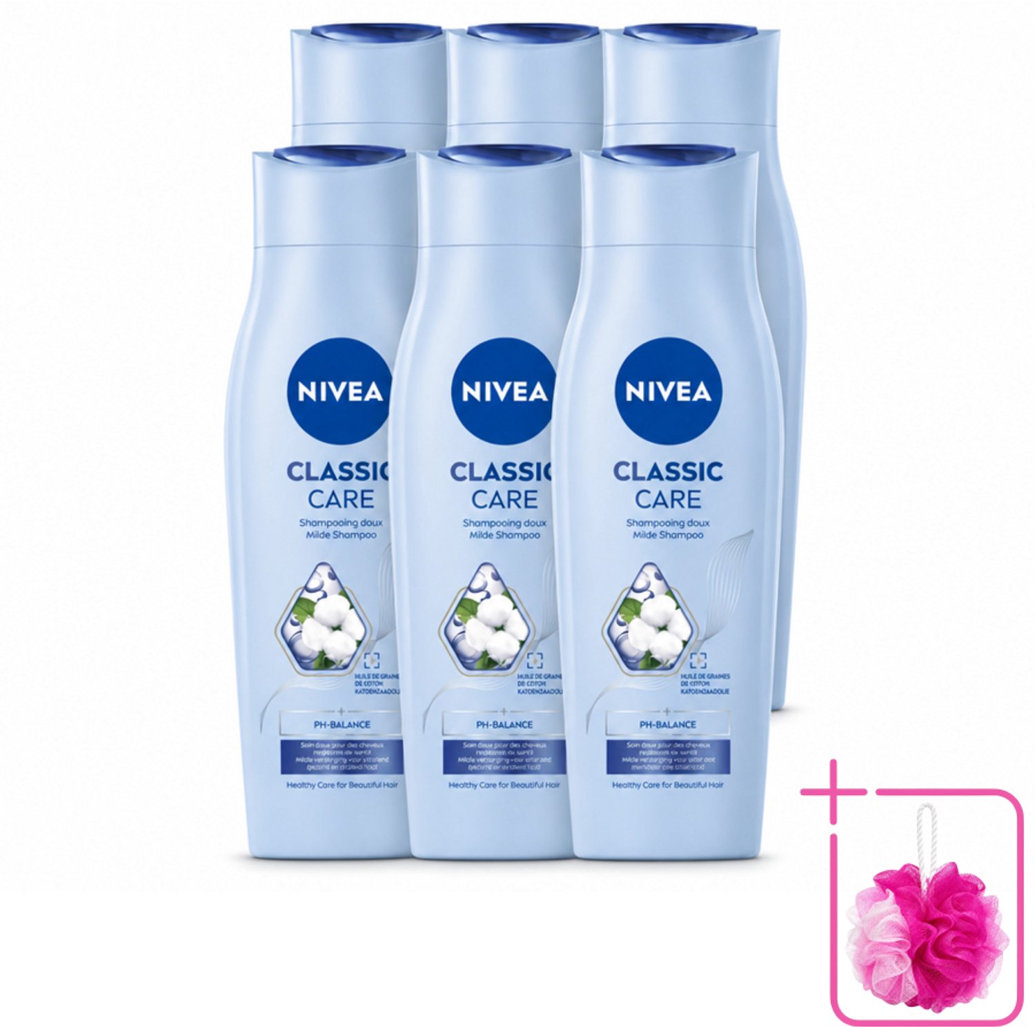 6 x NIVEA - Shampoo - Klassieke Verzorging - Gezonde Zorg - Glanzend Haar - 250 ml - Bulkverpakking - Shampoo voor haar - Douchemop - Verzorgend shampoo