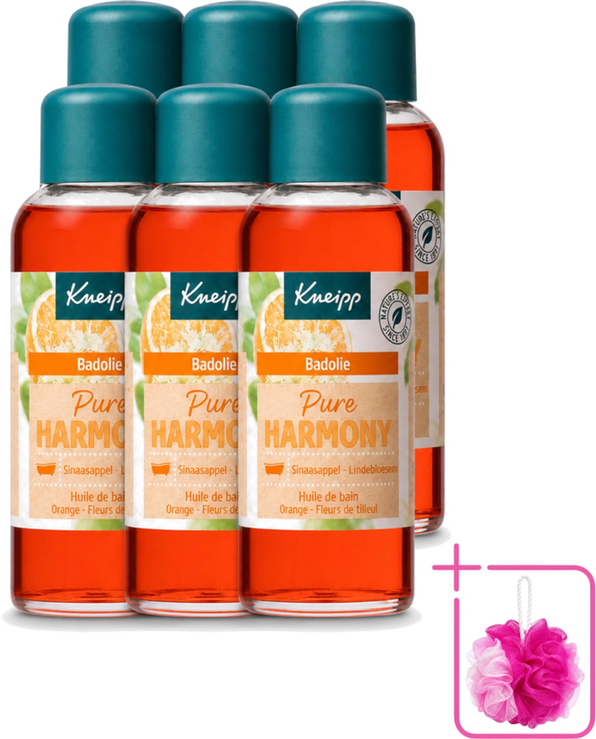 6 x Kneipp - Badolie - Oranje lindebloesem - 100 ml - Bulkverpakking - Badolie - Douchemop - Ontspanning