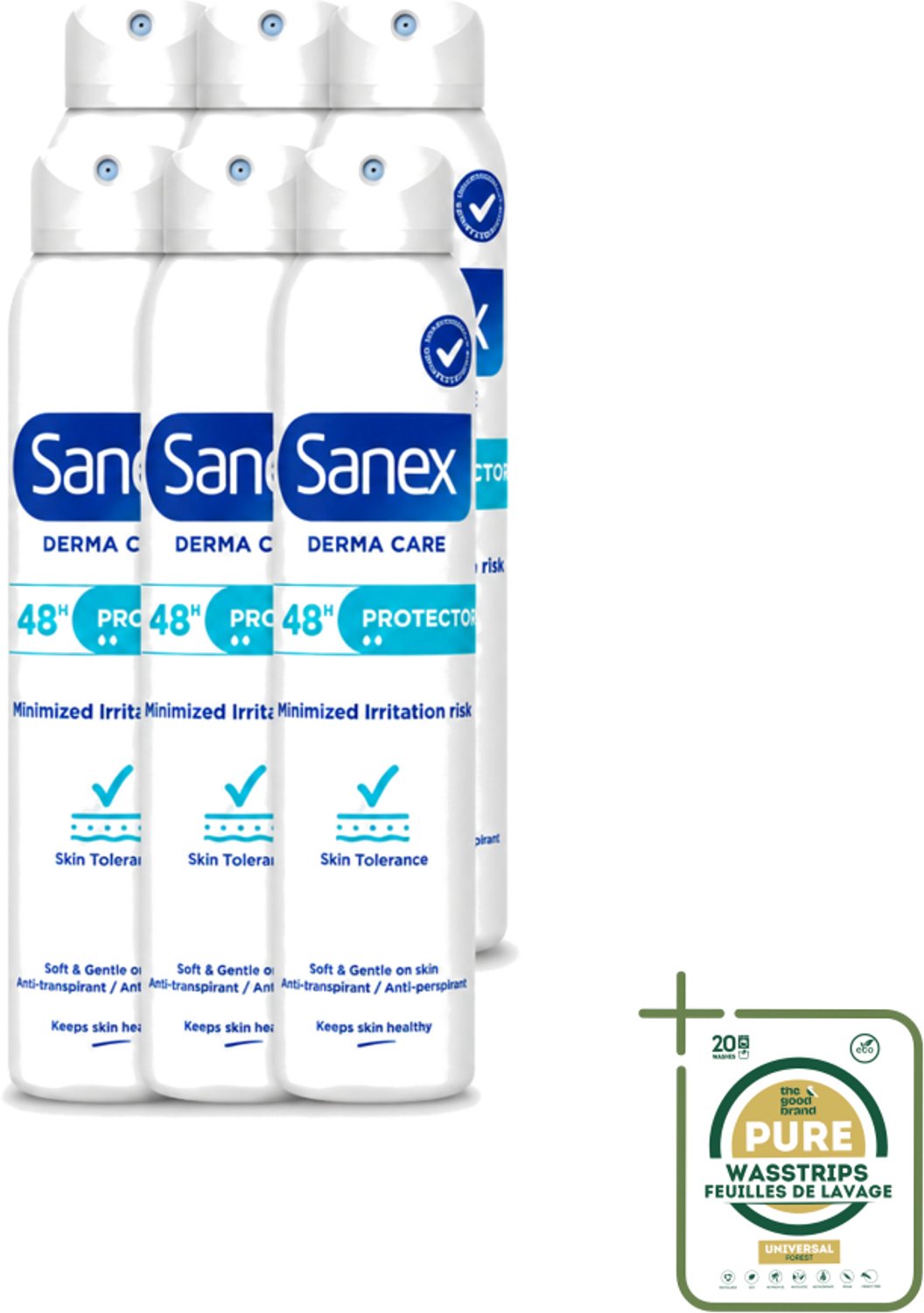 6 x Sanex – Deodorant Spray – Dermo Protector – 200 ml - Anti-sweat Spray - Huidbescherming - Deodorant Spray - Hypoallergeen - Huidverzorging