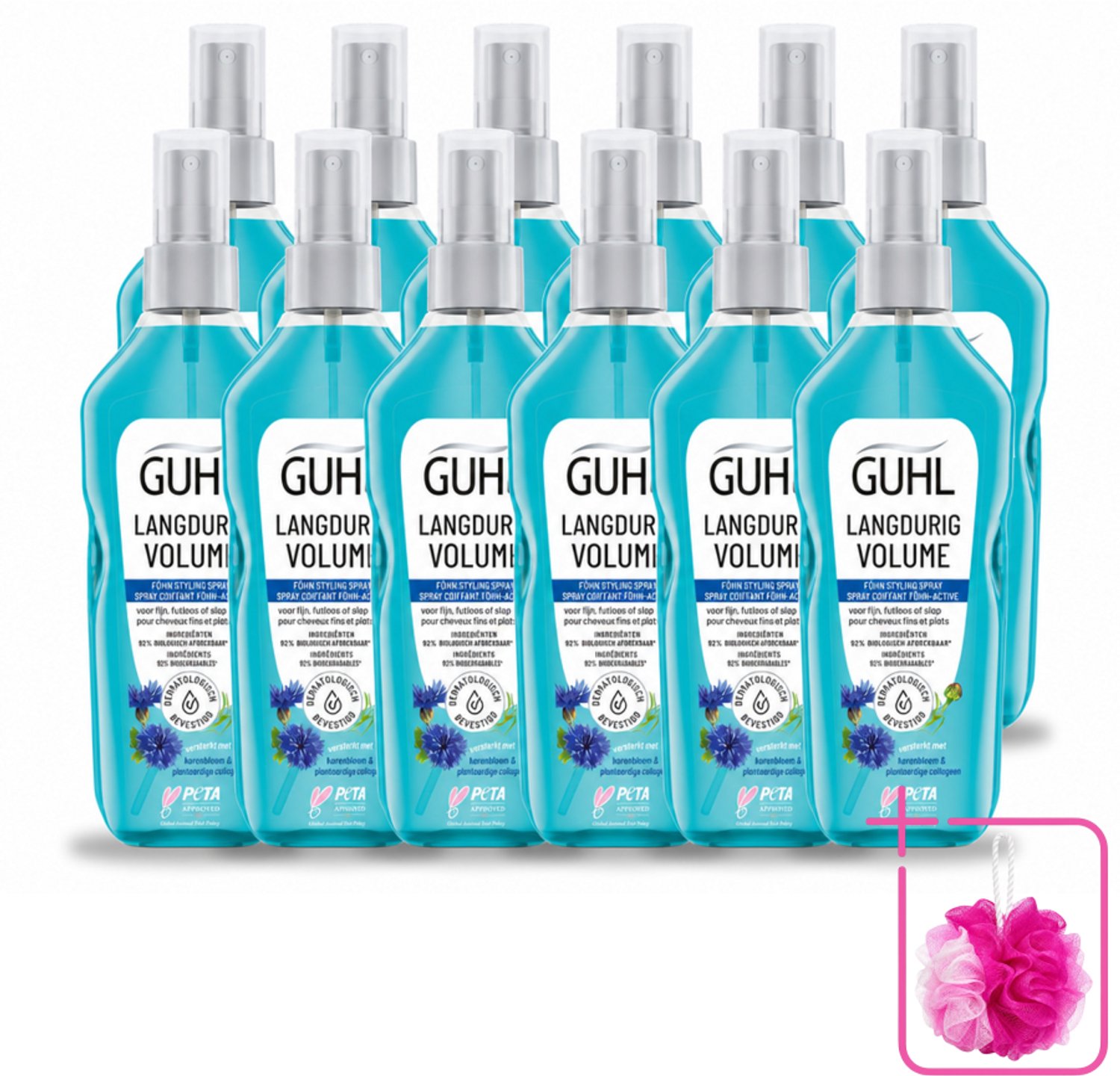 12 x Guhl - Styling Spray - Föhn Active - 125 ml - Bulkverpakking - Haar volume - Douchemop - Haar grip