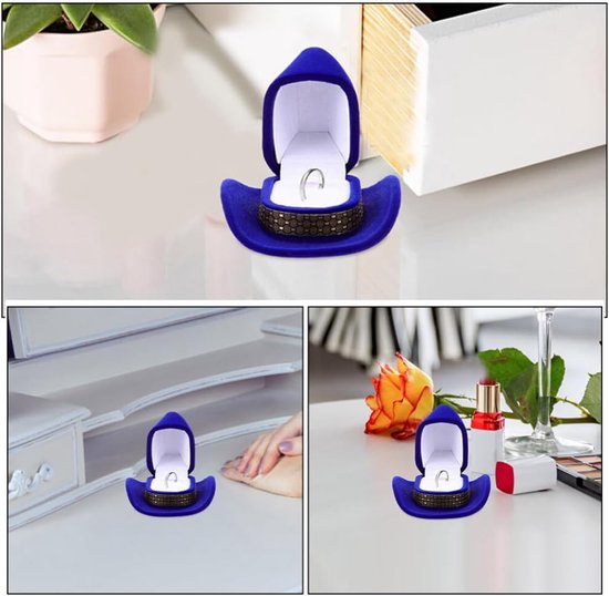 2stuks Delige Hoed Displayhouder Decoratieve Sieradenopslagdoos Compacte Luxe Ringdoos Prachtig Voor Reis Dagelijks Gebruik — afbeelding 5