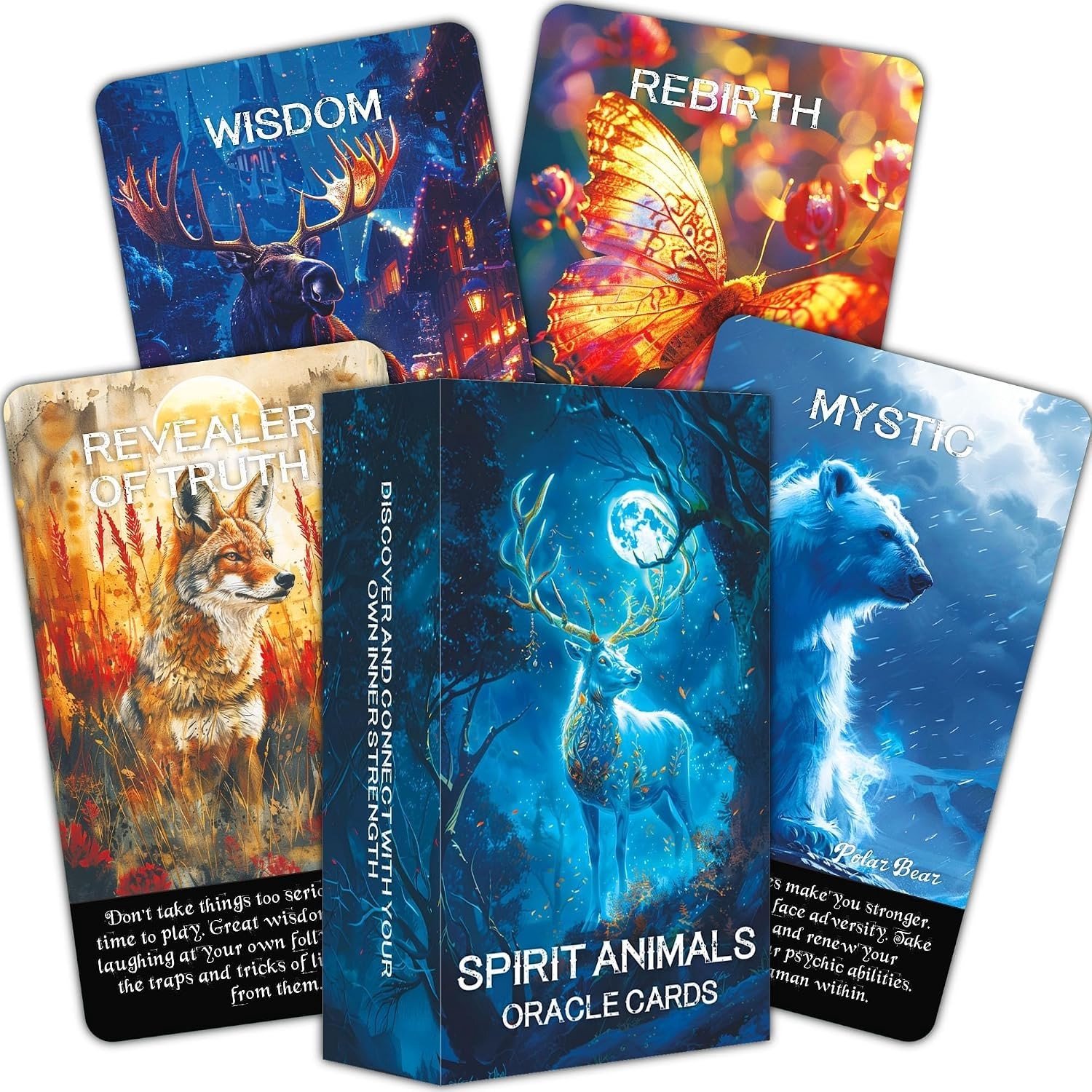 Spirit Animals Oracle-kaarten - 12 x 7 cm - Voor Intuïtie en Spirituele Groei - Voor Beginners en Ervaren Gebruikers