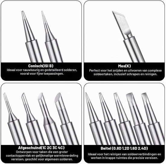 Solderpen Set van 12 Stuks, Vervangbare Soldering Pens voor Solderstations, Loodvrije Soldering Pen voor Soldergun en Lassen, Ideaal voor Hobby en Professioneel Gebruik — afbeelding 2