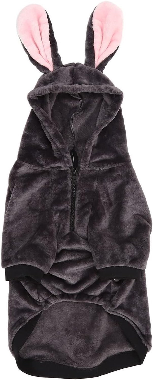 Warme jas voor huisdieren, zachte en dikke schattige winterkleding met capuchon voor middelgrote en grote honden, grijs (4XL)