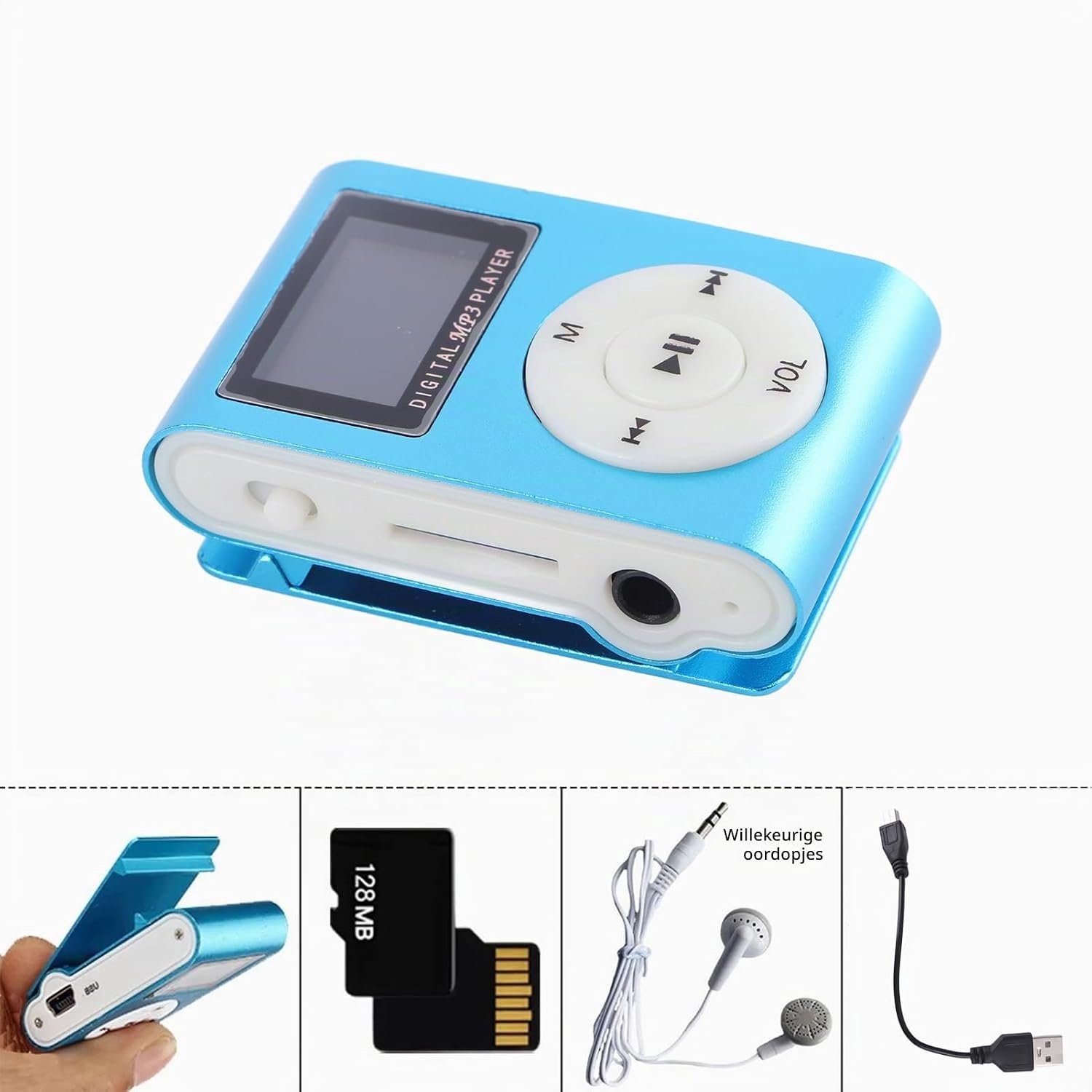 Mini Mp3-speler, Kleine Mp3-speler Mp3-speler Clip Mp3-speler met BT Draagbare Mp3-speler voor Kinderen Studenten Sport Hardlopen Wandelen