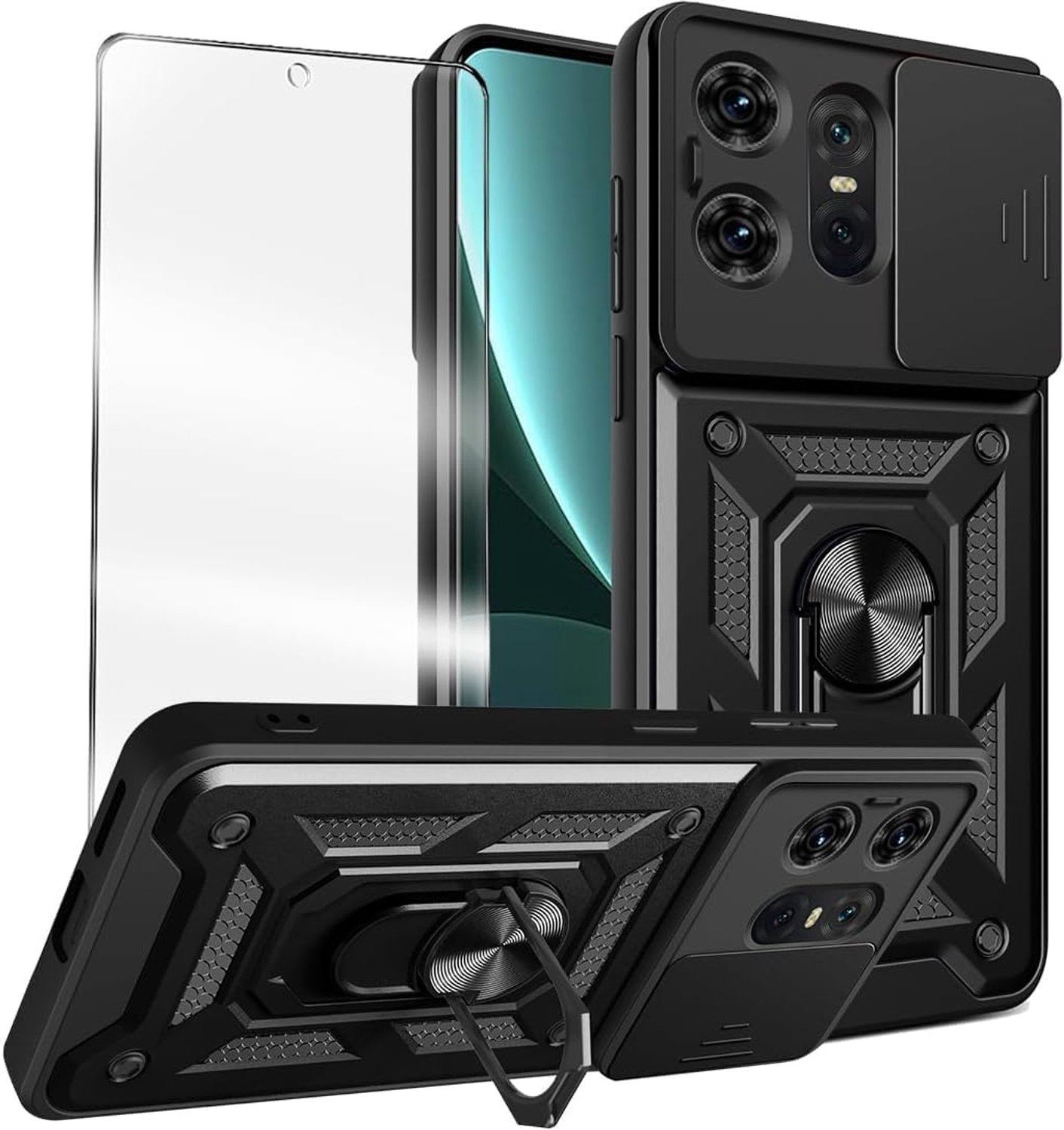 Beschermhoes voor Motorola Moto Edge 50, met verschuifbare camera-afdekking
