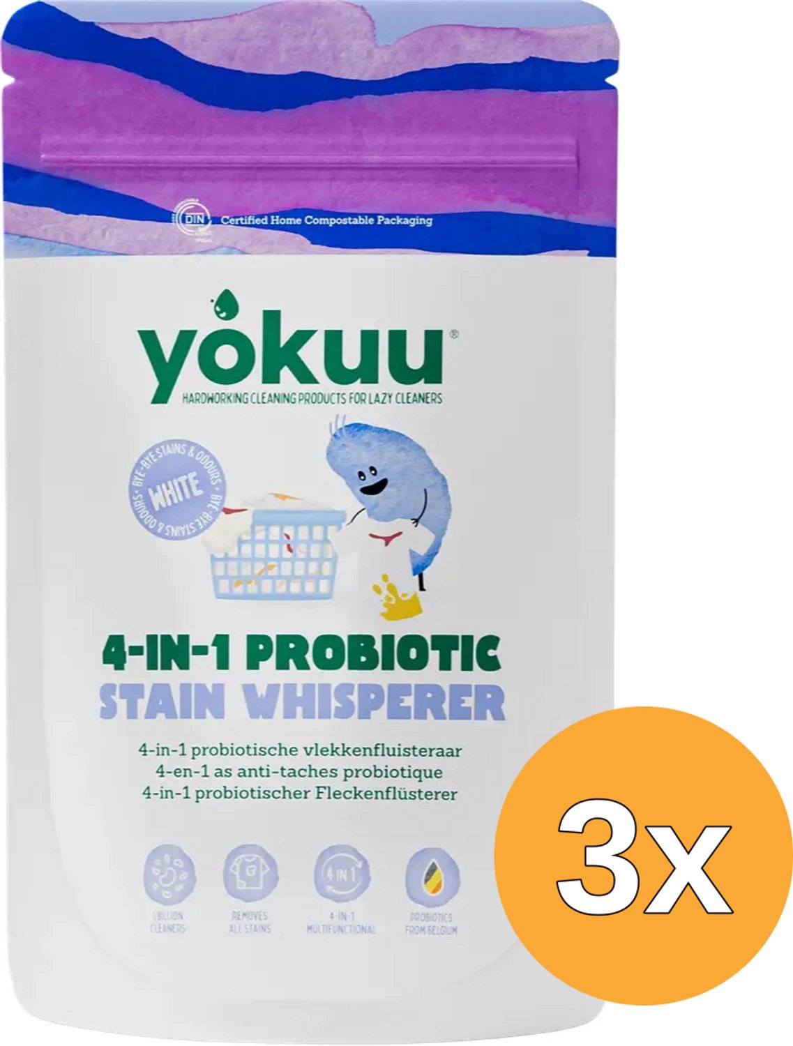 3x Yokuu 4-in-1 Probiotic Stain Whisperer White (1020 gr)