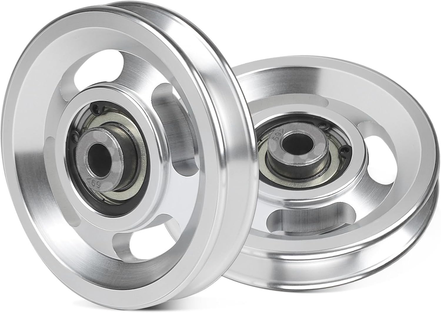 2 Stuks 95 mm Kabelrollen, Fitness Pulleys van Aluminium, 300 kg Laadcapaciteit voor Garage Deuren en Sportuitrusting, Ideaal voor Krachttraining en Gymnastiek