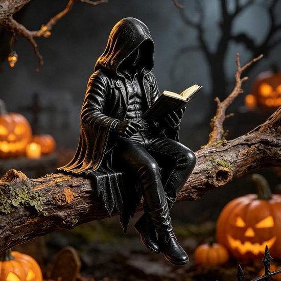 Hars Fantasy Robed Beeldje Goth Desk Decor Spooky — afbeelding 3