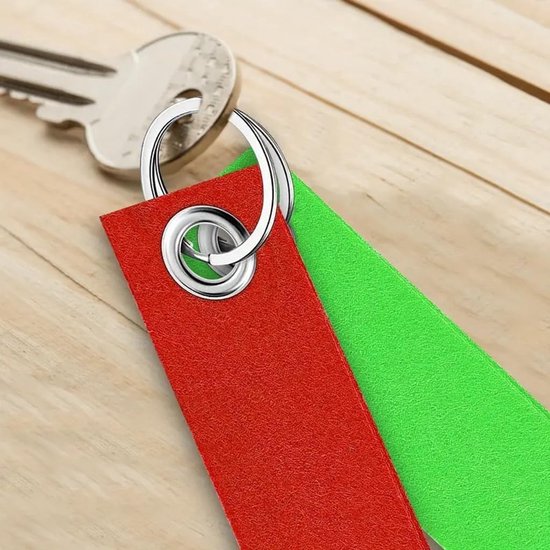 22 stuks sleutelhangers vilt, kleurrijke vilten sleutelhangers onbewerkt met roestvrij stalen ring, blanco vilten hanger, sleutelring voor doe-het-zelf handwerk, decoratie, tassen — afbeelding 5