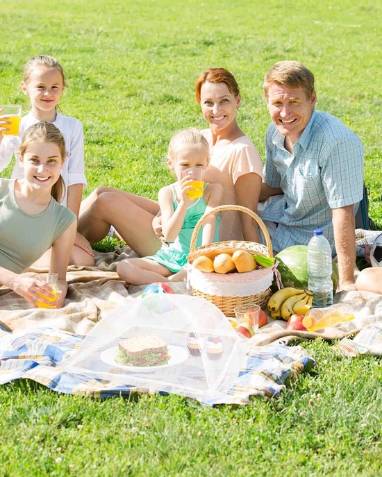 Cover Mesh Food Tent, 17 "x17", 6 stuks, witte nylon hoezen, pop-up paraplu-schermtenten, terrasbugnet voor buiten kamperen, picknicks, feesten, barbecue, inklapbaar en herbruikbaar — afbeelding 3