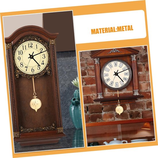2stuks Quartz Wandklok Pendulum Vervangingsset Hoogglanzend Gouden Metaal Pendule Voor Wandklokken Duurzame Klokreparatie Accessoires Voor Diverse Modellen — afbeelding 3