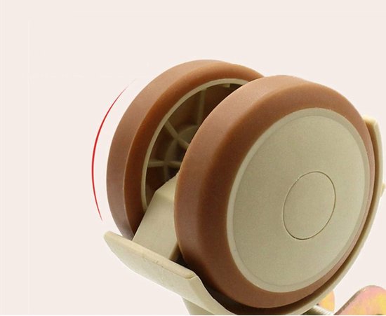 4 stuks kinderwiegwiel in rubberen zwenkwiegwielen 2 inch meubelwiel met rem, babybedje wielaccessoires, belasting 100 kg, dubbel wiel, stil, met U-beugel (25 mm/1 inch) 25 mm/1 inch (kleur: 20 mm/0,8 — afbeelding 3