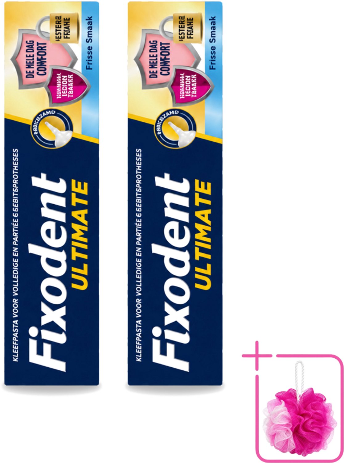 2 x Fixodent – Kleefpasta – Ultimate Fresh – 40 g - Bulkverpakking - Kleefpasta kunstgebit - Douchemop - Kunstgebit fixatie