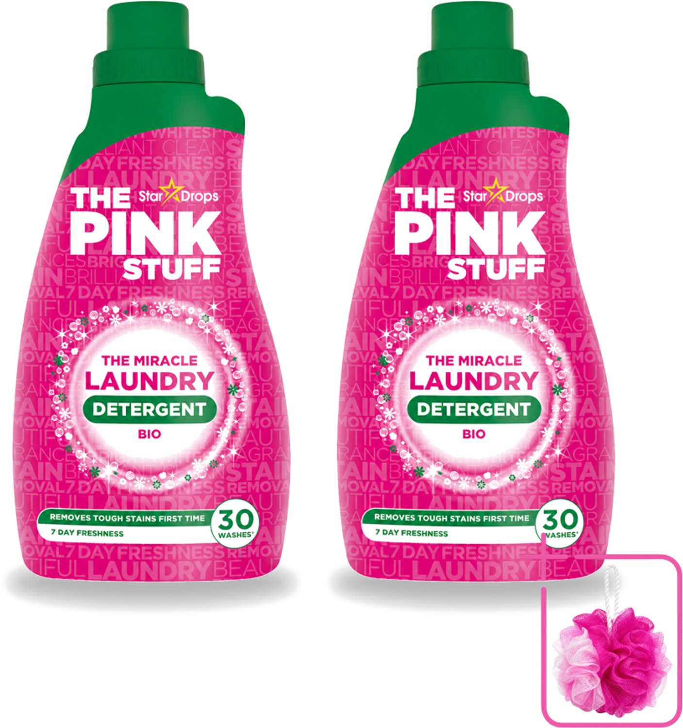 2 x The Pink Stuff BIO - Wasgel - Wasmiddel - Biologisch - 30 Wasbeurten - 960ml - Bulkverpakking - Wasmiddel - Douchemop - Biologisch wasmiddel