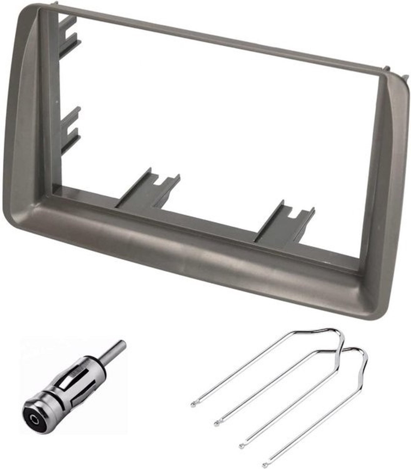 2 DIN-inbouwset voor autoradio: montagepaneel, antenneadapter en losmaaktool voor FIAT Panda (169)