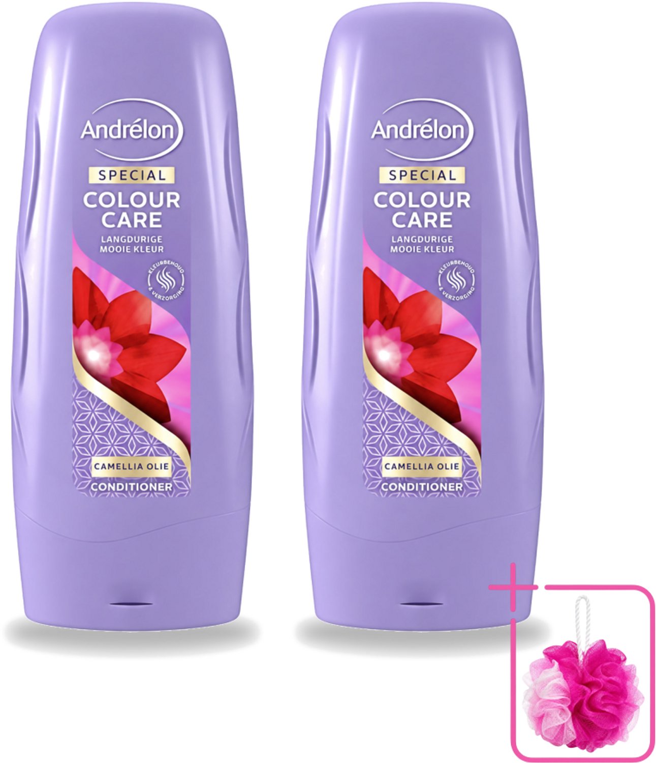 2 x Andrélon - Colour Care - Camellia Olie - Conditioner - Kleurbehoud - 300 ml - Bulkverpakking - Kleurbehoud - Douchemop - Haarkleur