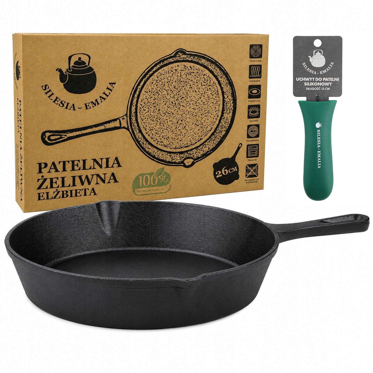 Gietijzeren Koekenpan 26cm - Geschikt voor Alle Fornuizen & Oven