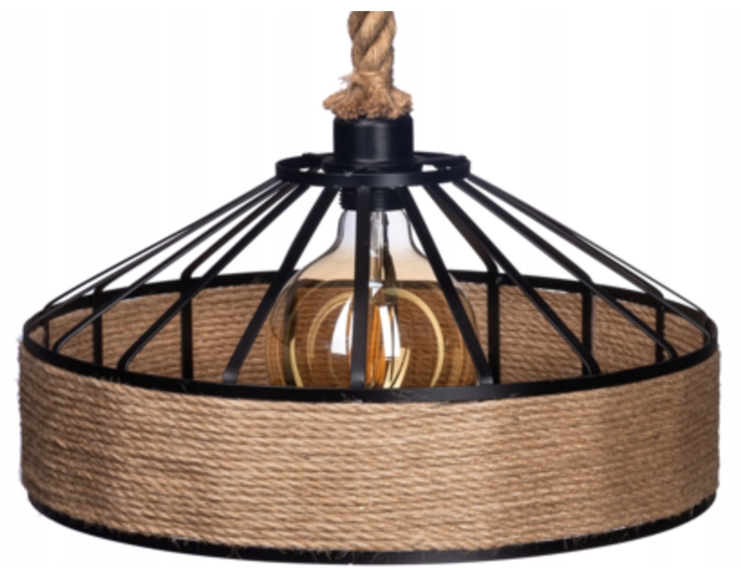 Boho Metal Hanglamp met Jute Touw - 50cm