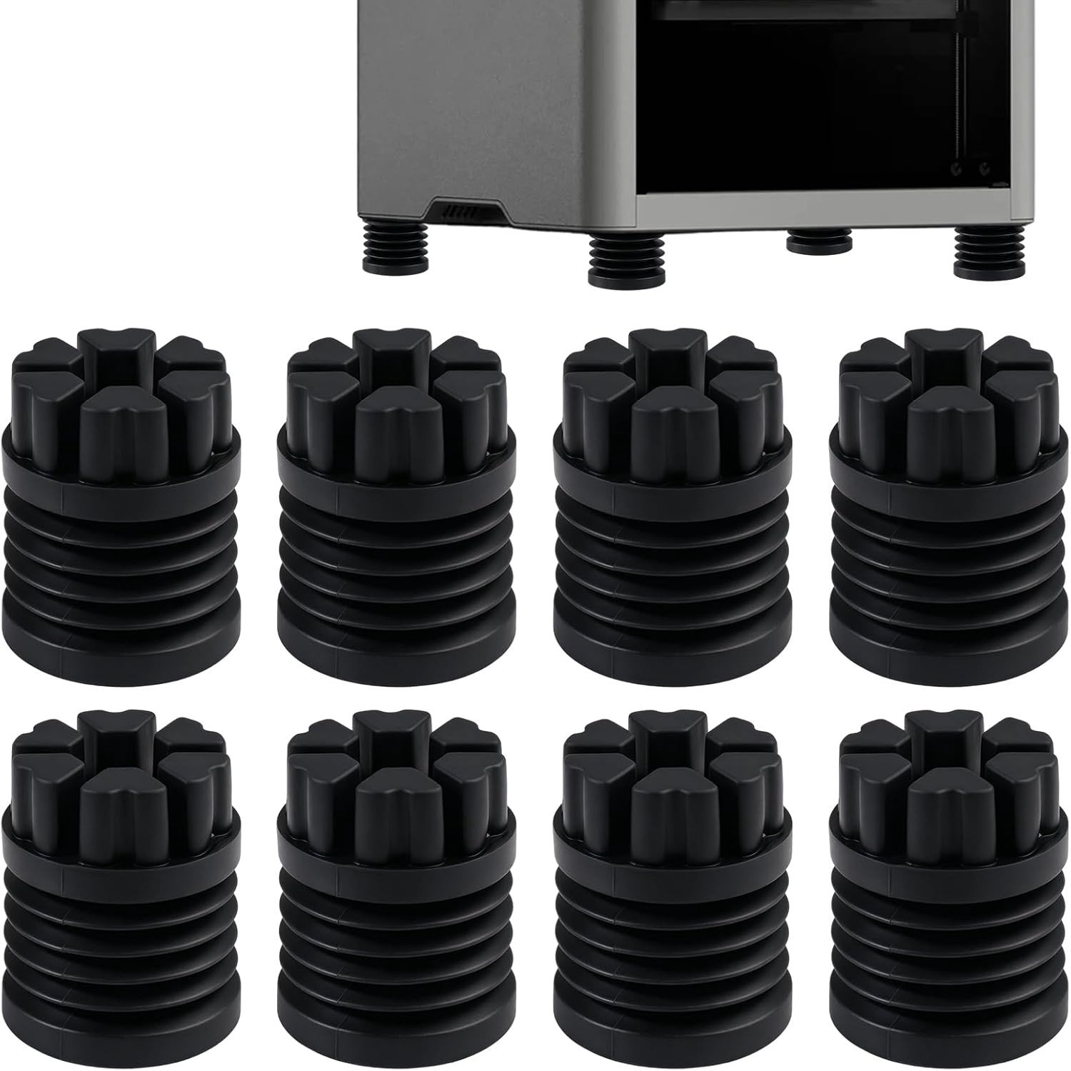 8 Stuks Antivibratie Voeten voor 3D Printers - Silicone Schokabsorberende Voeten voor Stabiliteit en Geluidsreductie