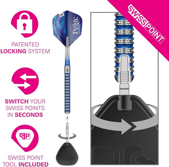 Target Paige Pauling G1 Swiss Point 90% - Dartpijlen — afbeelding 3