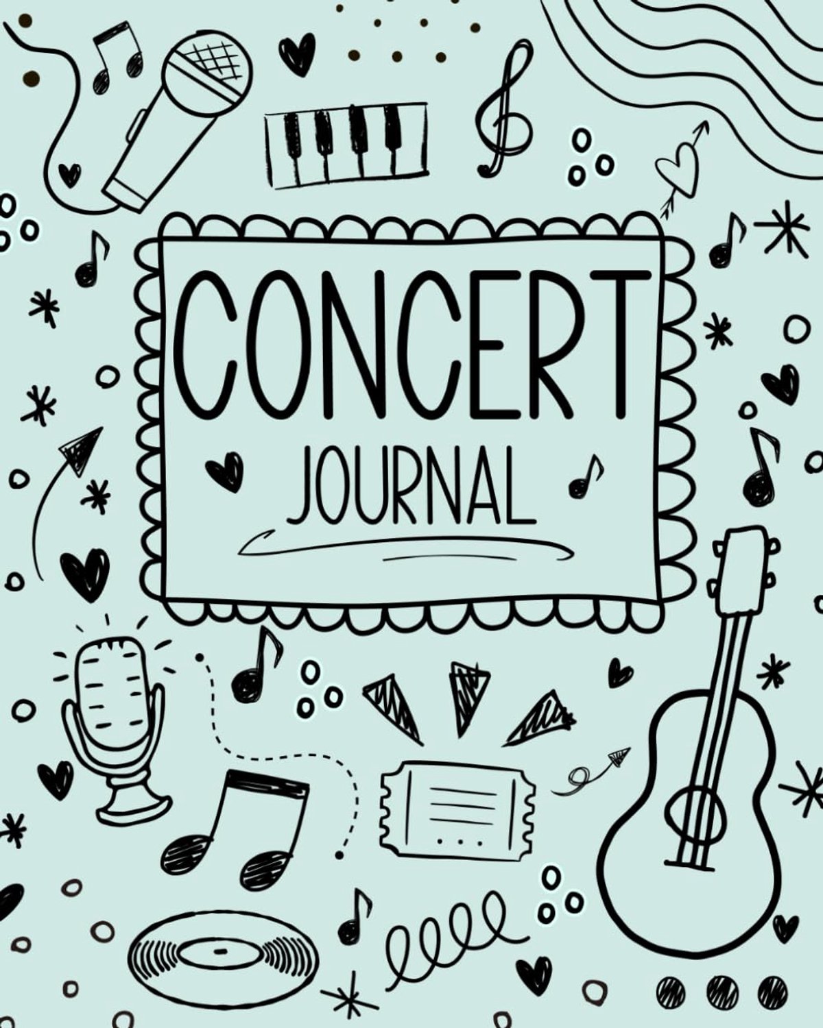 Concert Journal: Mint Green Diary for Treasured Music Memories - ShopVlot