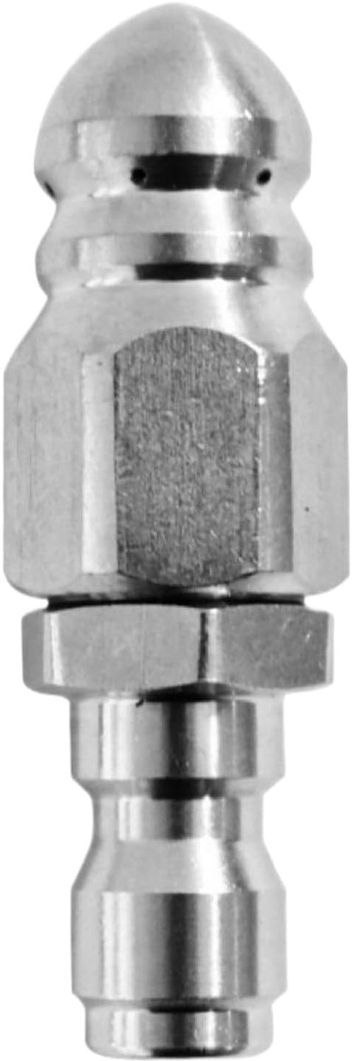 Riool Reiniging Nozzle - Hogedrukreiniger 1/4 Inch Quick Connect Afvoermondstuk - Roestbestendig Ontstopping Tool Pijp Accessoires voor Residentiële Commerciële Gemeentelijke Keuken Badkamer