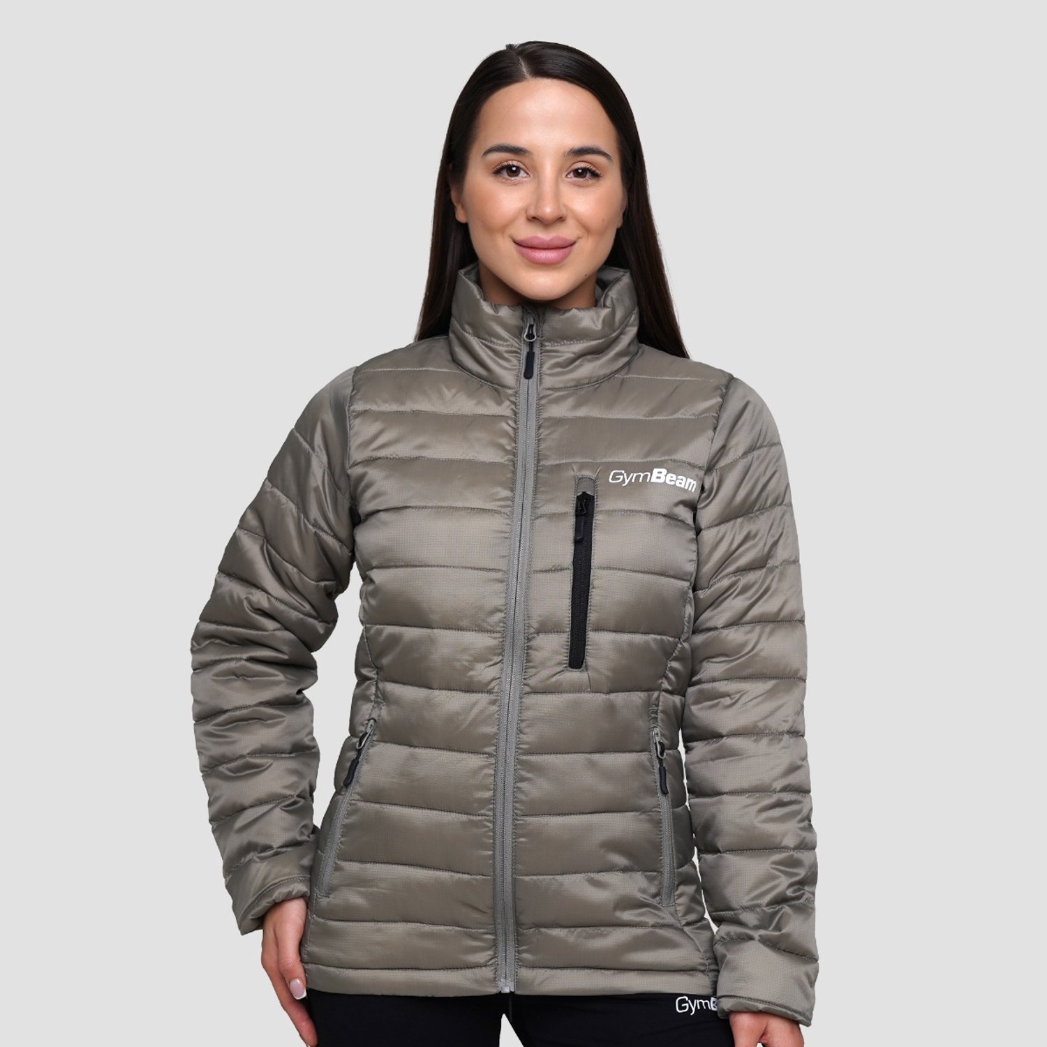 GymBeam Dames Puffer Jacket Vetiver/Zwart S