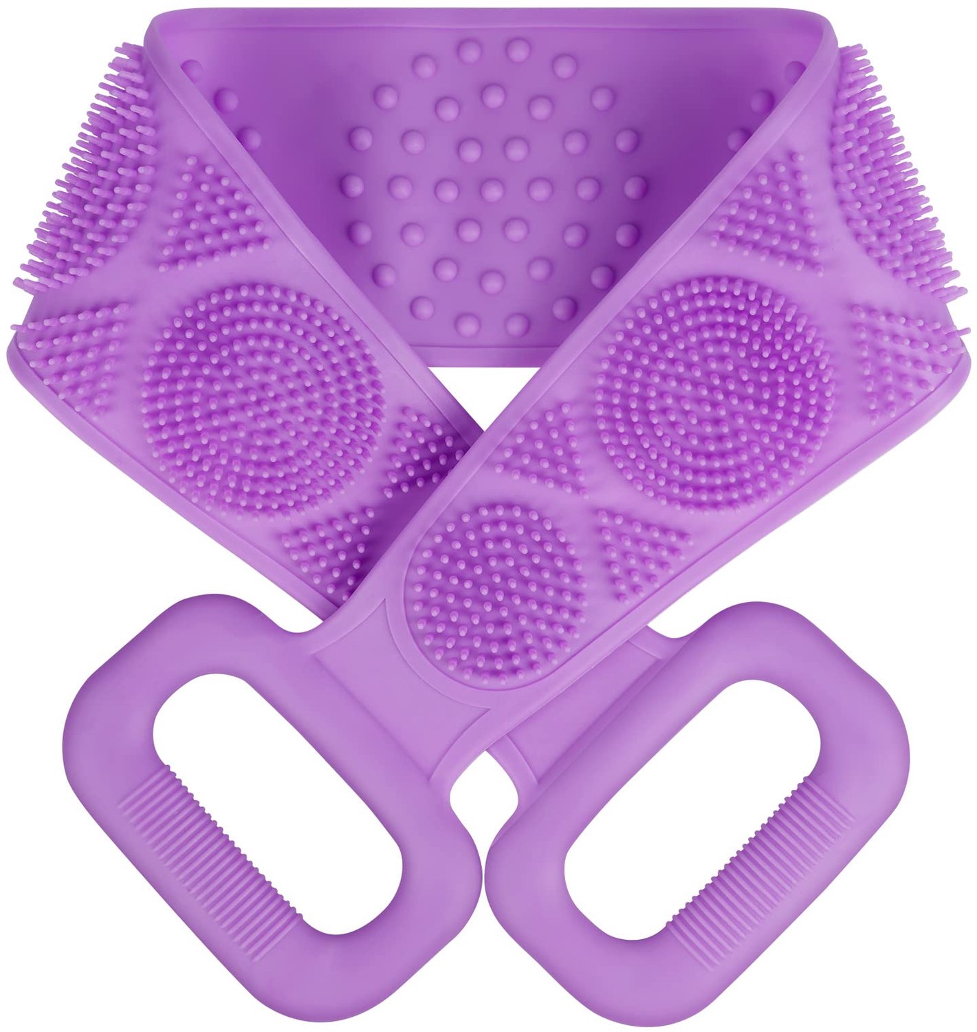 URAQT Body Brush Back Scrubber, Siliconen Bad Douche Borstel voor Dames en Heren, Zachte Exfoliërende Body Scrubber met Massage Deeltjes, Dubbelzijdig