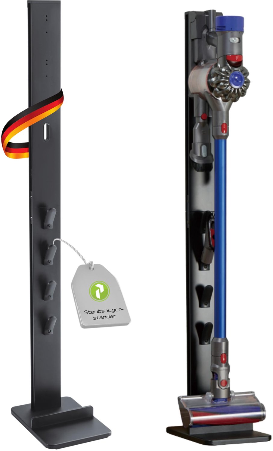 SnelShoppen - Standaard voor Dyson stofzuiger, aluminium, zwart, geschikt voor V6, V7, V8, V10, V11 en V15 modellen, ideale oplossing voor opbergen en