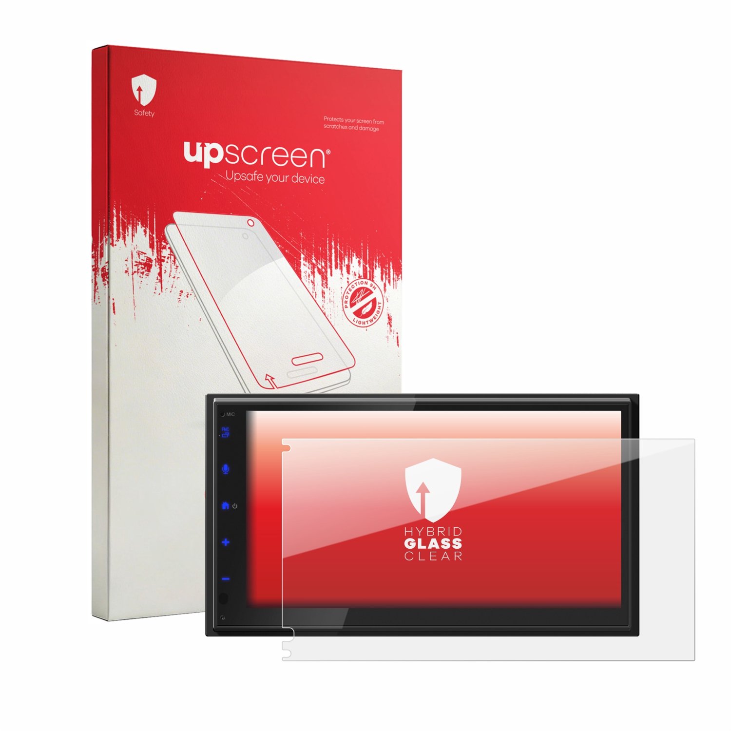 upscreen - Screenprotector voor JVC KW-593BT - Folie Beschermfolie Beschermglas transparant