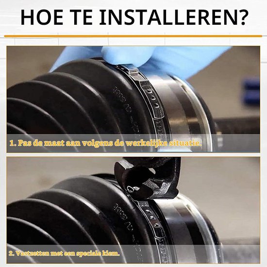 10 stuks universele askruisgewricht-manchet klemmen, 5 groot, 5 klein, Axle CV Joint-Boot-klemmen kit, slangklemmen gereedschap, 20mm tot 120mm klemschelle oorklem, roestvrij staal CV slangklemmen set — afbeelding 3