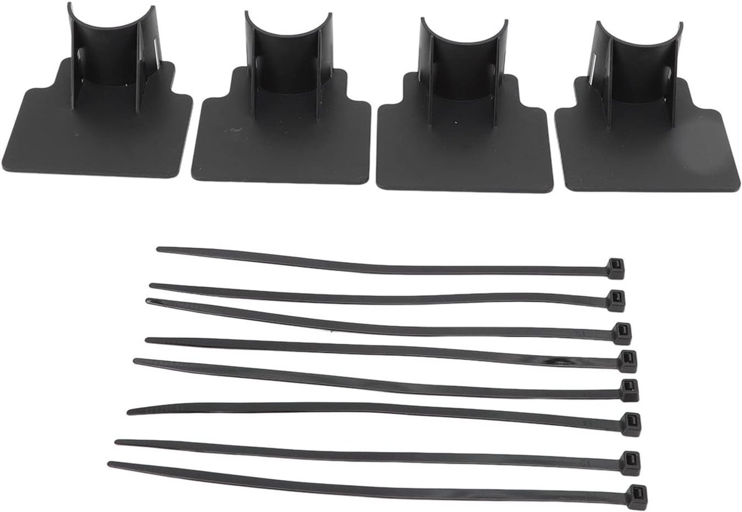Zwembadpijphouders Verstelbare stevige ABS-slangsteunbeugels voor zwembaden Badkuipen Hot Tubs Set van 4 met kabelbinders (Zwart)