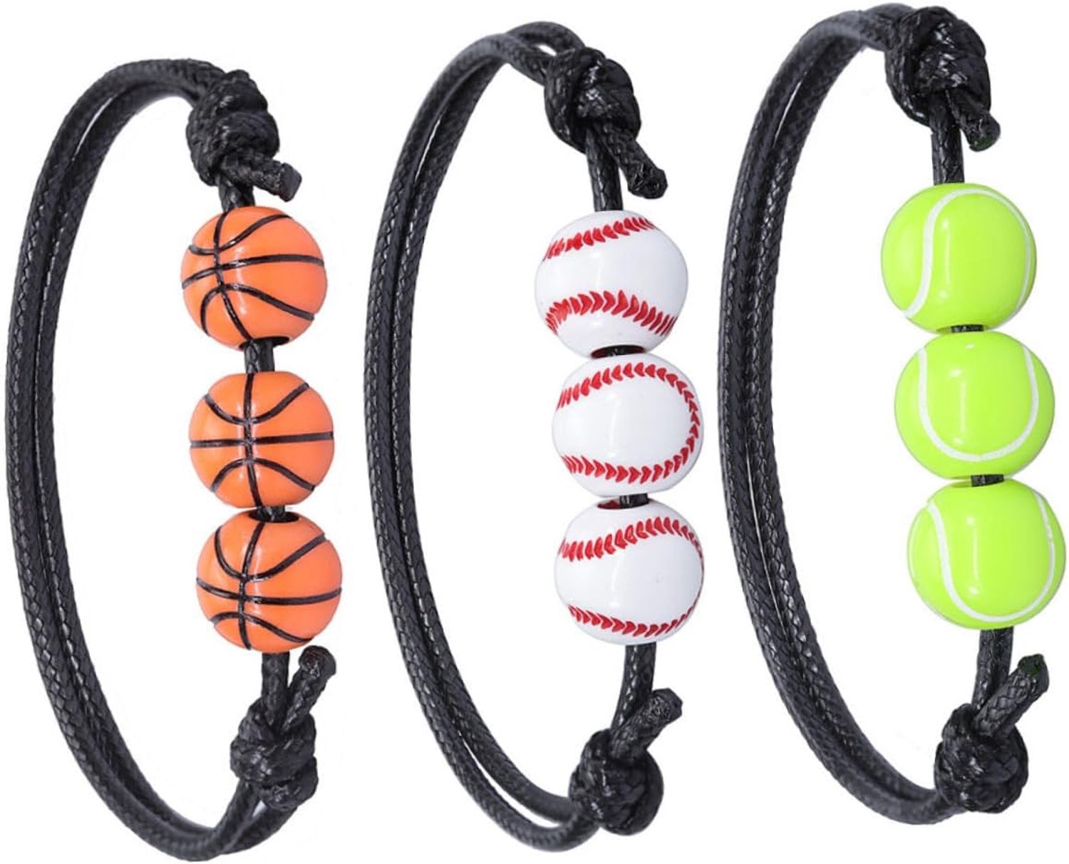 Happyyami 3stuks Delige Verstelbare Sportarmbanden Voor Jongens Meisjes Mode Accessoire Voor Sportliefhebbers Teams Voor Feestjes