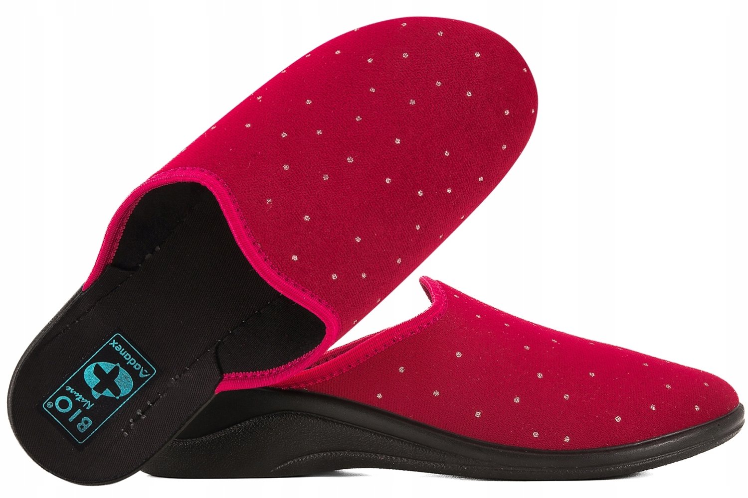 Adanex Dames Pantoffels 29859 Rode Velours met Sleehak Maat 37