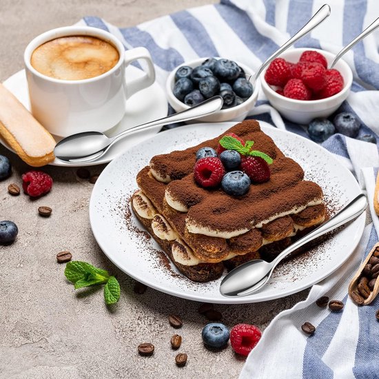 100 stuks koffielepel, Demitasse Espresso lepels, roestvrijstalen theelepels, 4,33 '' proeflepel, kleine dessertlepel, keukenlepels voor dessert, thee, voorgerecht, 1,18 '' breed (zilver, klassieke stijl) — afbeelding 3