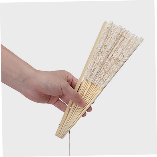 Vintage Kant Handventilator Zwarte Handventilator Opvouwbare Draagbare Opvouwbare Handventilator Handventilatoren Vintage Decoratie Decoratie Opvouwbare — afbeelding 3