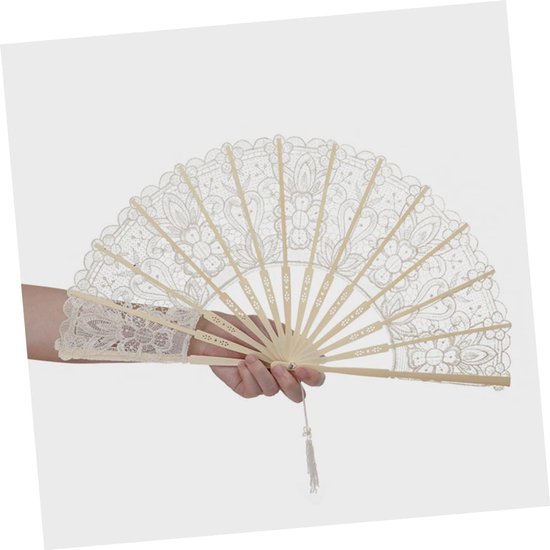 Vintage Kant Handventilator Zwarte Handventilator Opvouwbare Draagbare Opvouwbare Handventilator Handventilatoren Vintage Decoratie Decoratie Opvouwbare — afbeelding 2