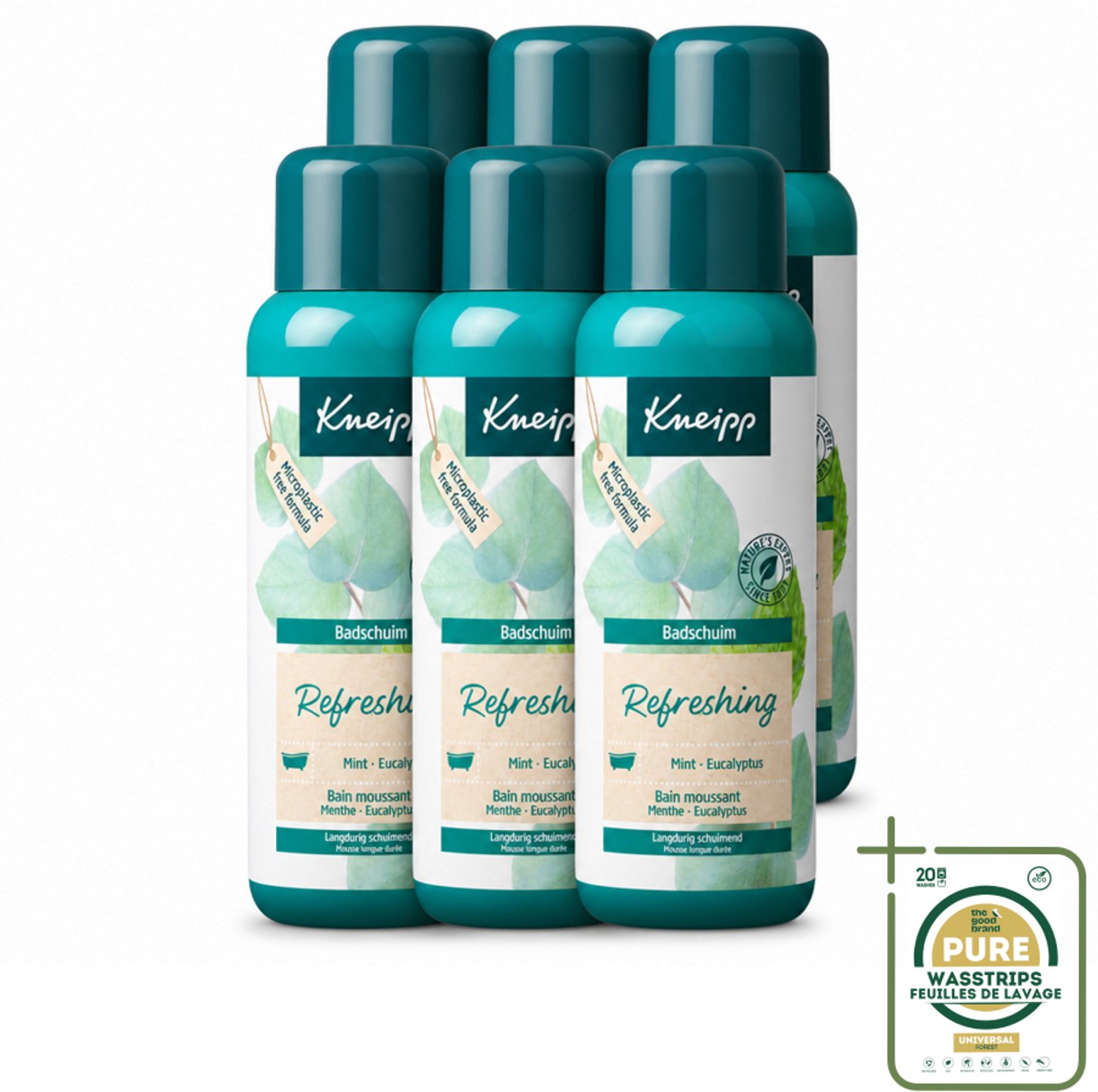 6 x Kneipp - Badschuim - Mint Eucalyptus - Verfrissend - 400 ml - Wasstrips - Badschuim Mint Eucalyptus - Verfrissend Bad - Aromatisch Bad - Ontspannend Bad - Geurige Bad