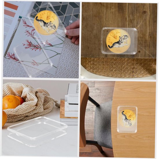 4stuks Transparante Muntverzameldozen Beschermende Box Voor Muntopslag Rond Box Voor Munten Voor Muntverzamelaars Tentoonstellingen — afbeelding 2