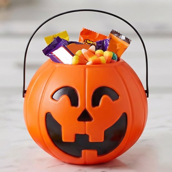 8 Stuks Delige Halloween Pompoenemmer met Handvat Duurzame Plastic Snoepemmers met Compacte Lantern Containers voor Feesttraktaties Decoratie — afbeelding 3