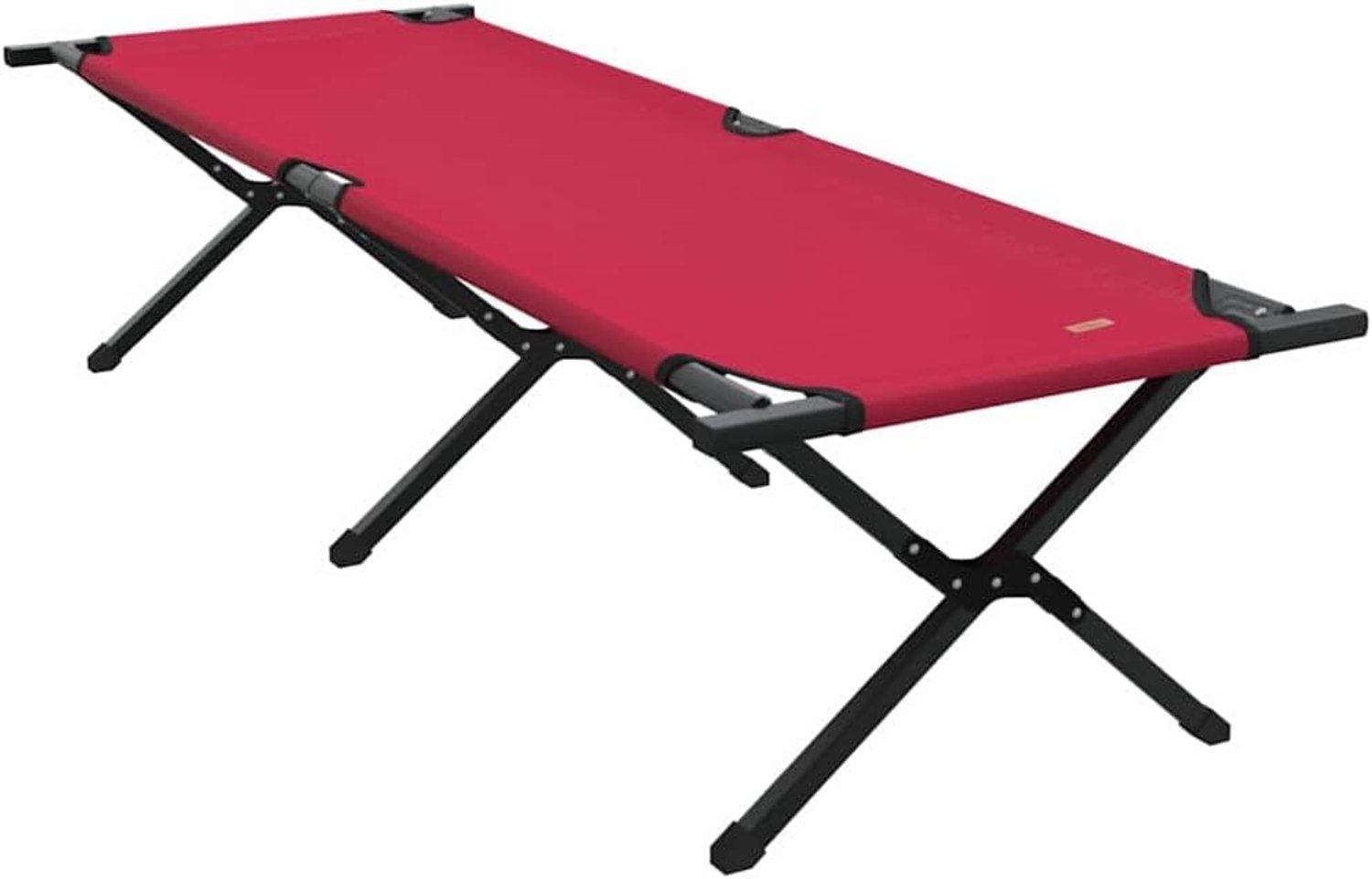 Campingbed, inklapbaar, 193 x 69 x 45 cm, klapbed met stalen frame, veldbed voor outdoor, vissen en tuin, rood