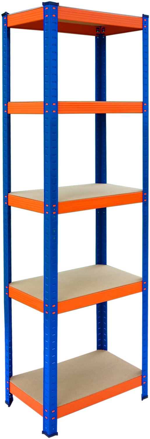 Stellingkast - 180x50x30 cm - tot 875 kg - blauw-oranje