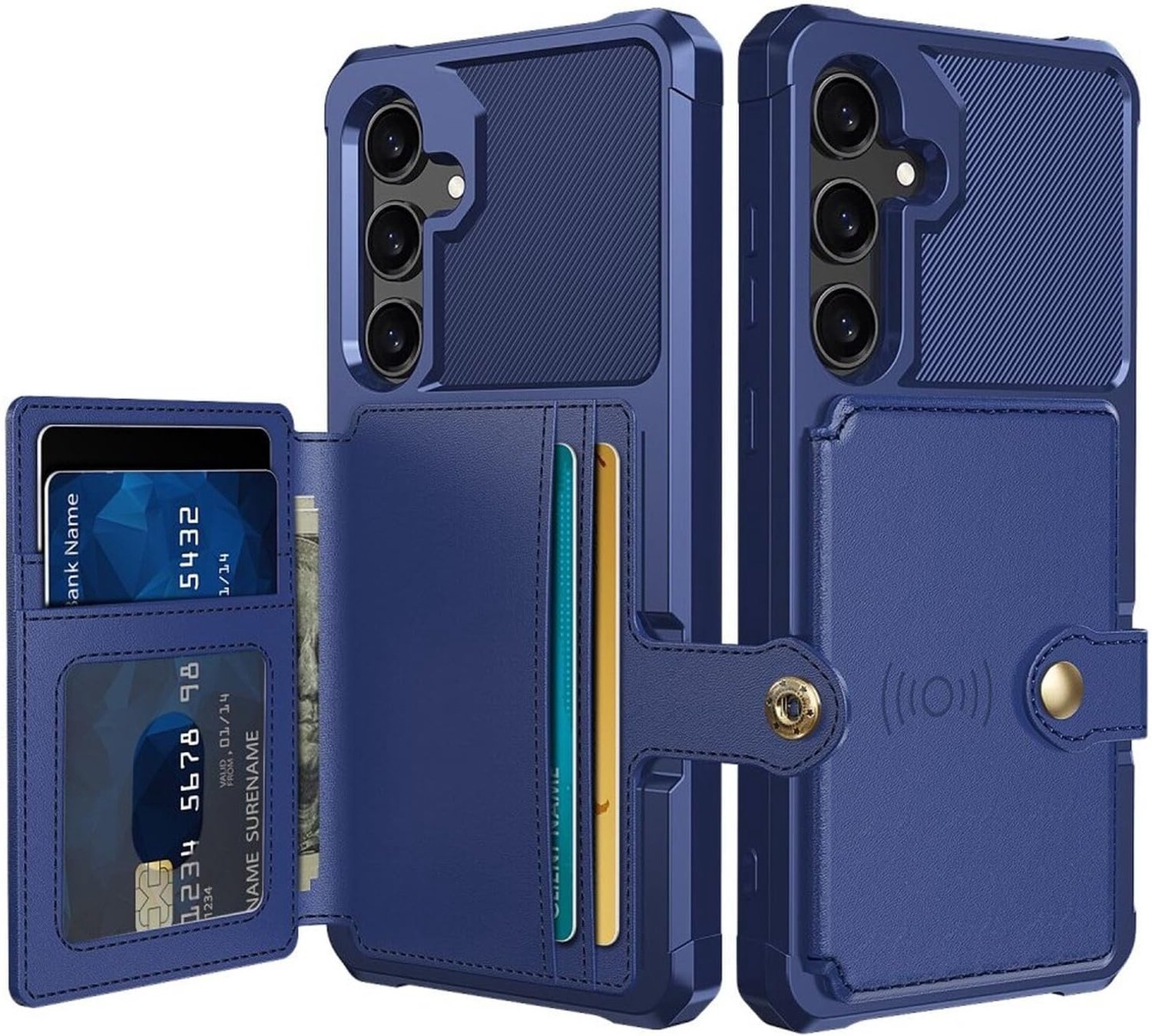 Portemonnee Hoesje Geschikt voor Samsung Galaxy S26 - Back Cover met Pasjeshouder - Telefoonhoesje voor Pinpas - Kaarthouder op Achterkant - Case met Magneet Blauw