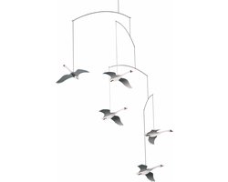 Mobiele decoratie - Wanddecoratie - Kinderkamerdecoratie - Bewegende elementen - 55 x 45 cm - Wit