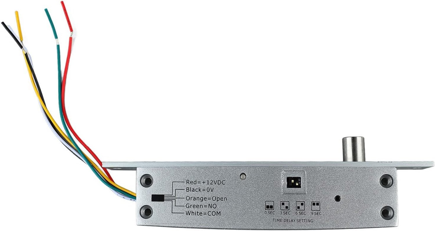 Elektrische Bolt Lock 12V met 5 Lijnen en Tijdvertraging - Veiligheidsdeurvergrendeling met LED Display voor Toegangscontrole