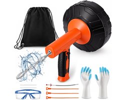Pipe Cleaning Spiral 14 m with Drill Attachment, Drain Spiral, Tube Cleaner for Kitchen and Bathroom, Robust - ShopVlot