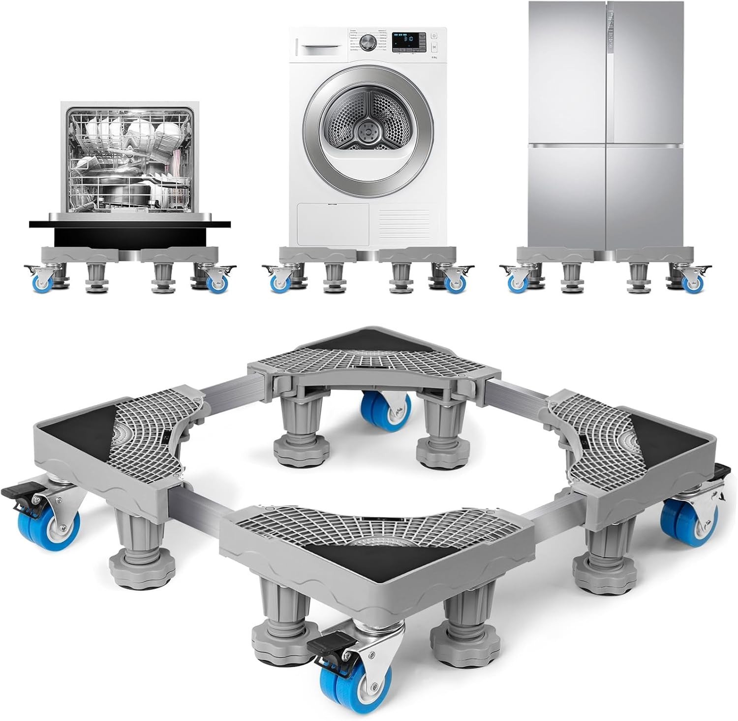 Wasmachine Onderstel met 8 Poten en 4 Wielen voor Stabiliteit en Gemak - Geschikt voor 500 kg