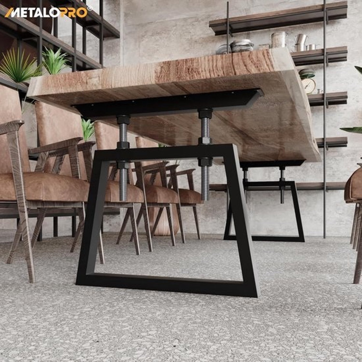 Zwarte metalen tafelpoten - Set van 2 voor eettafel en bureau, 72 cm hoog
