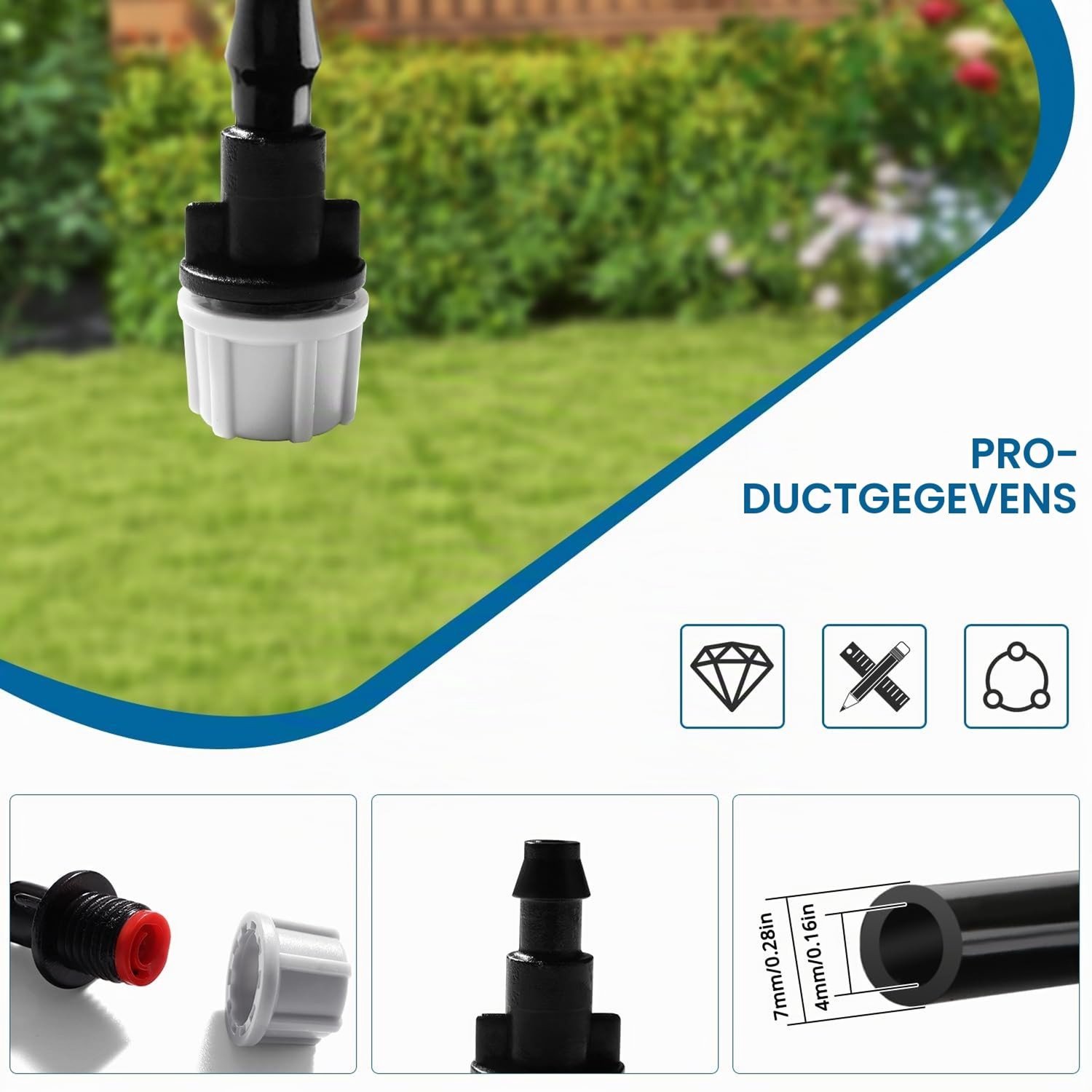 50 Stuks Verstelbare Micro Druppelaars voor 4/7mm Druppelsystemen, Tuinirrigatie, Besproeiing en Waterbeheer